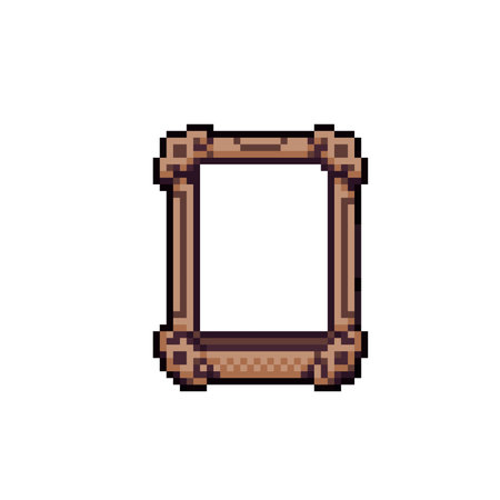 wooden
frame in pixel art styleのイラスト素材
