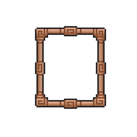 wooden frame in pixel art styleのイラスト素材