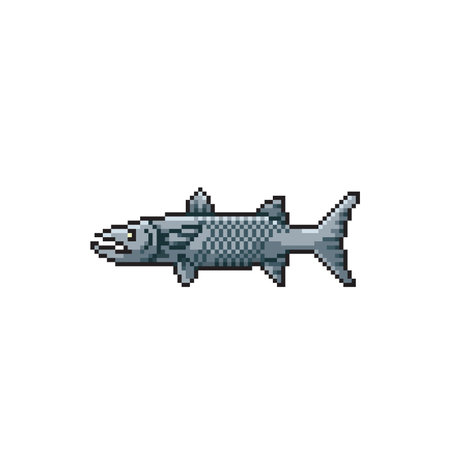 a wild fish in pixel art styleのイラスト素材