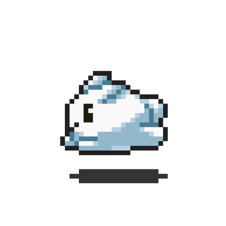 jumping bunny in pixel art styleのイラスト素材