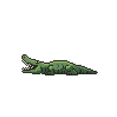 a crocodile in pixel art styleのイラスト素材