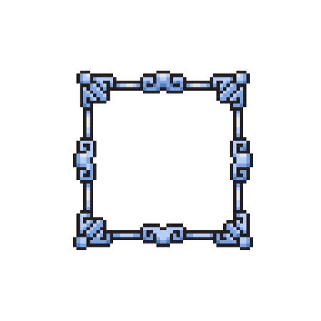 blue frame in pixel art styleのイラスト素材