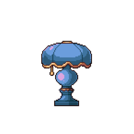luxury desk lamp in pixel art styleのイラスト素材