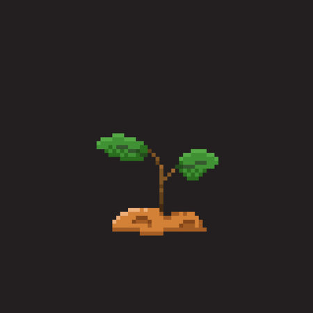 small plant in pixel art styleのイラスト素材