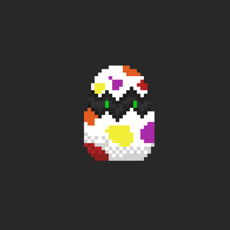monster egg in pixel art styleのイラスト素材