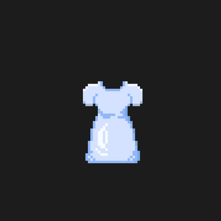 white dress in pixel art styleのイラスト素材