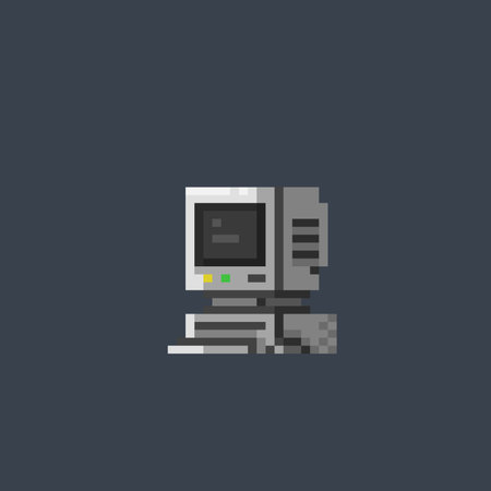 personal computer in pixel art styleのイラスト素材