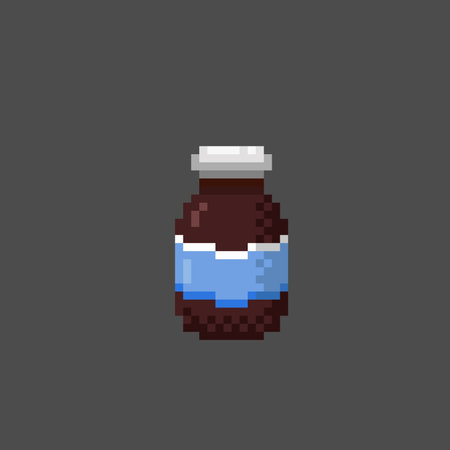 medicine bottle in pixel art styleのイラスト素材