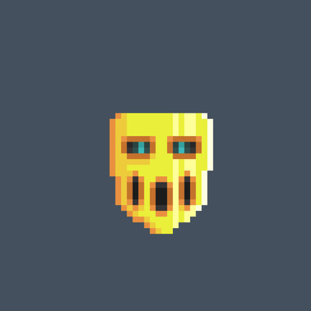 golden mask in pixel art styleのイラスト素材