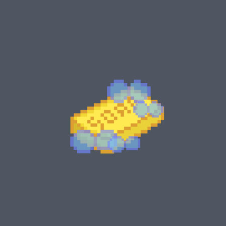 yellow soap in pixel art styleのイラスト素材