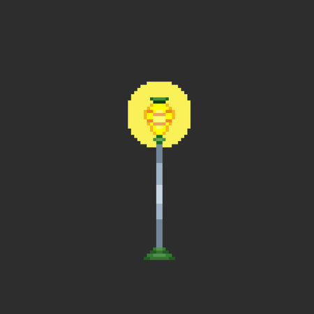 park lamp in pixel art styleのイラスト素材