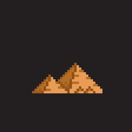 pyramid building in pixel art styleのイラスト素材