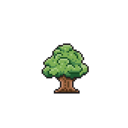 tree in pixel art styleのイラスト素材