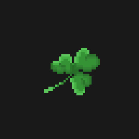 clover leaf in pixel art styleのイラスト素材