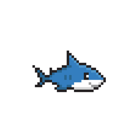a shark in pixel art styleのイラスト素材