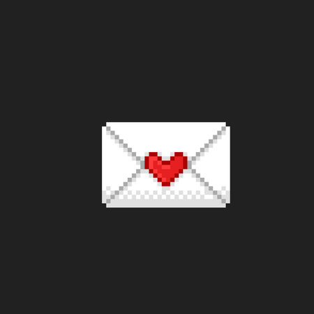 love letter in pixel art styleのイラスト素材