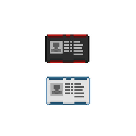 id card in pixel art styleのイラスト素材