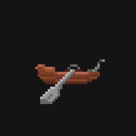 a canoe in pixel art styleのイラスト素材