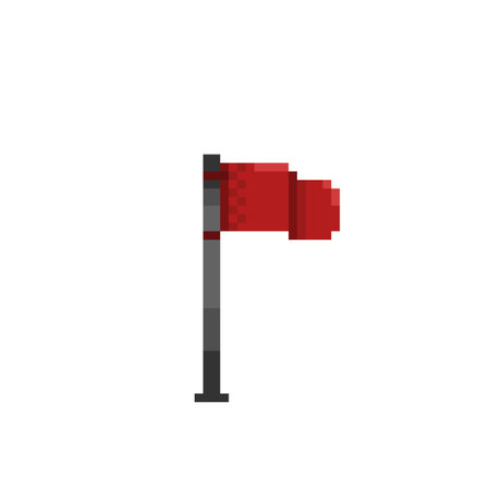 red flag in pixel art styleのイラスト素材