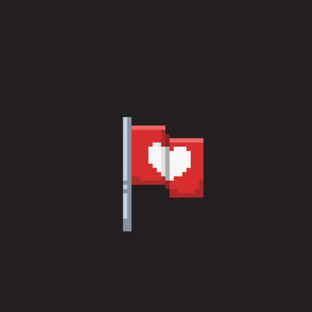 love flag in pixel art styleのイラスト素材