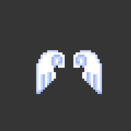angel wing in pixel art styleのイラスト素材