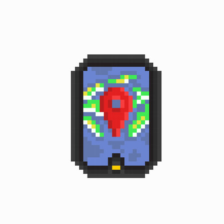 GPS device in pixel art styleのイラスト素材