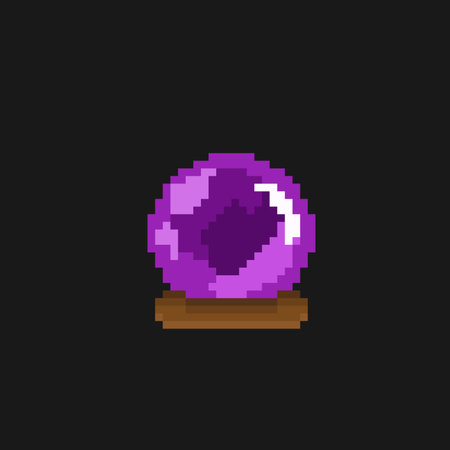 purple round glass in pixel art styleのイラスト素材