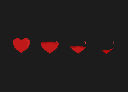 red health indicator in pixel art styleのイラスト素材