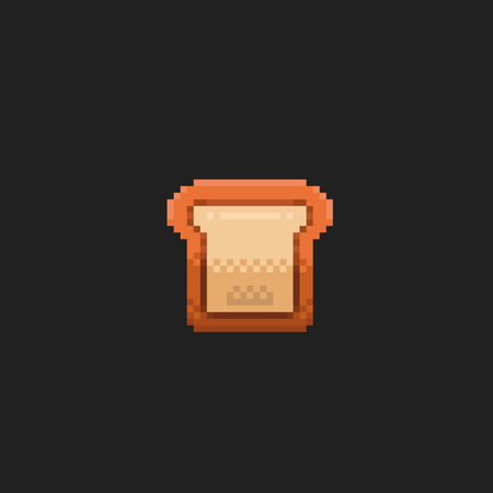 slice of bread in pixel art styleのイラスト素材