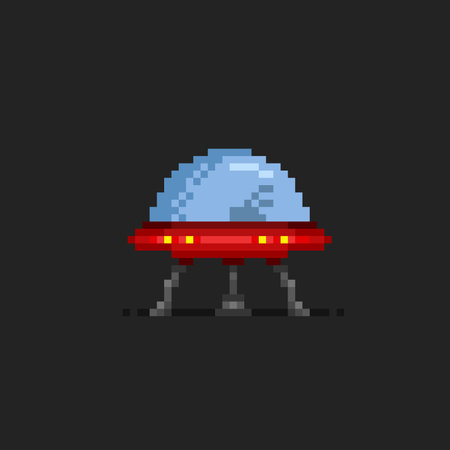 alien ship in pixel art styleのイラスト素材