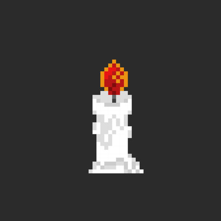 a candle light in pixel art styleのイラスト素材