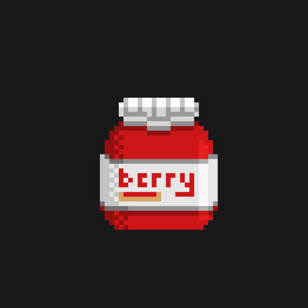 strawberry jam in pixel art styleのイラスト素材