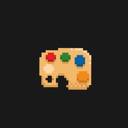 paint palette in pixel art styleのイラスト素材