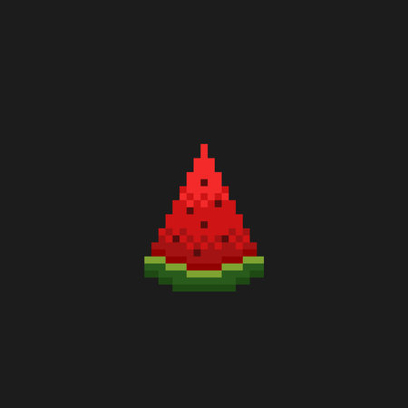 slice of watermelon in pixel art styleのイラスト素材