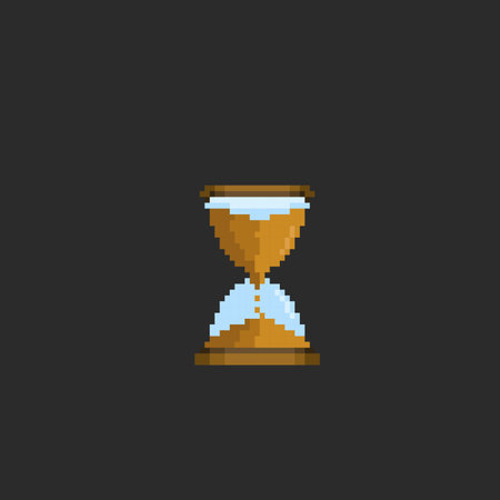 sand timer in pixel art styleのイラスト素材