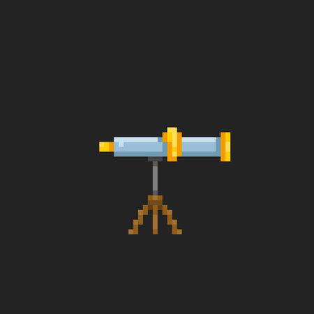 telescope in pixel art styleのイラスト素材