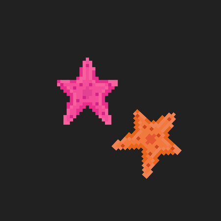 starfish in pixel art styleのイラスト素材