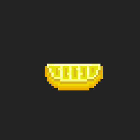 slice of lemon in pixel art styleのイラスト素材