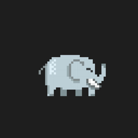 elephant in pixel art styleのイラスト素材