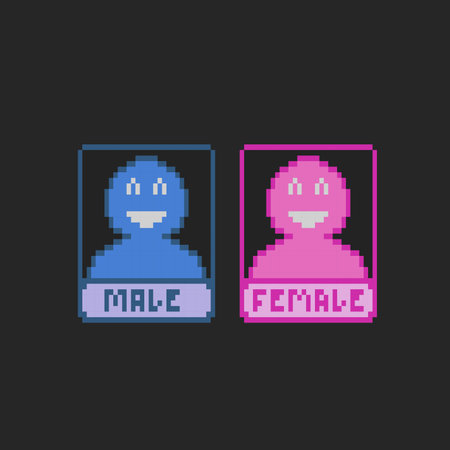 gender sign in pixel art styleのイラスト素材