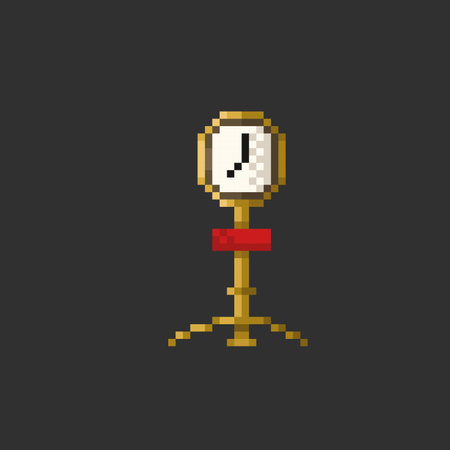 standing clock in pixel art styleのイラスト素材
