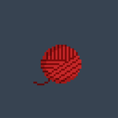 silk ball in pixel art style
