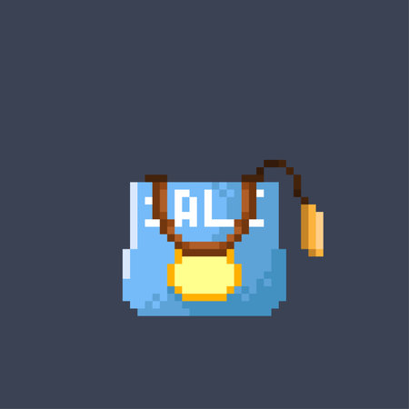 shopping bag with price tag in pixel art styleのイラスト素材
