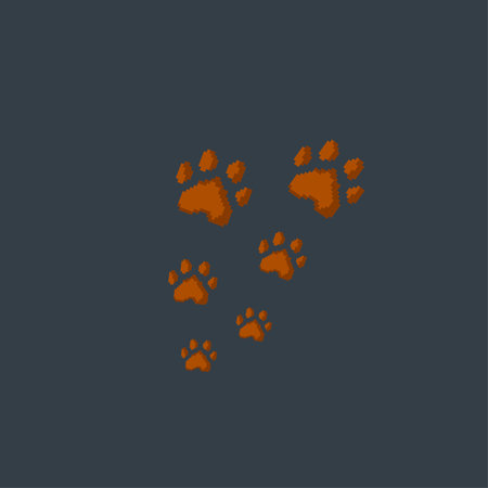 animal paw in pixe art styleのイラスト素材