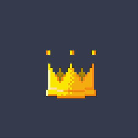 golden crown in pixel art styleのイラスト素材