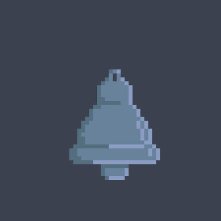 iron bell in pixel art styleのイラスト素材