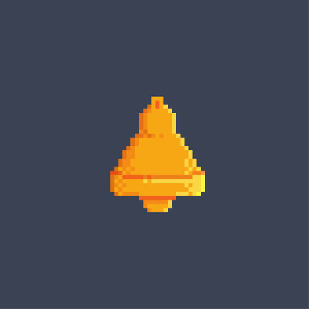 golden bell in pixel art styleのイラスト素材