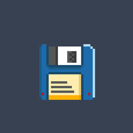 floppy disc in pixel art styleのイラスト素材