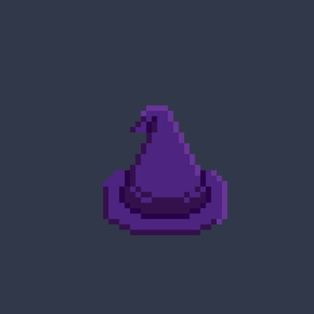 witch cap in pixel art styleのイラスト素材