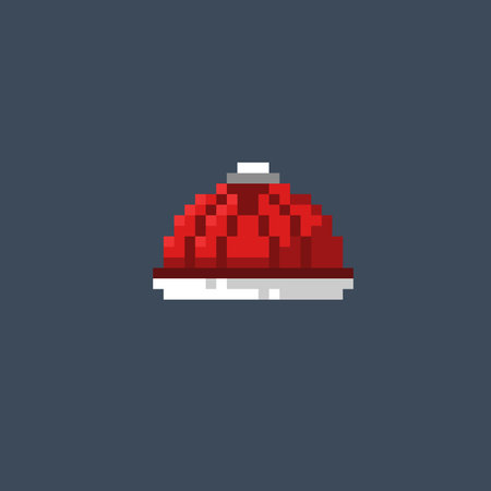 red cap in pixel art styleのイラスト素材